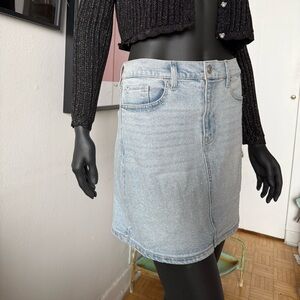 Stylish Denim Skirt - Light Blue